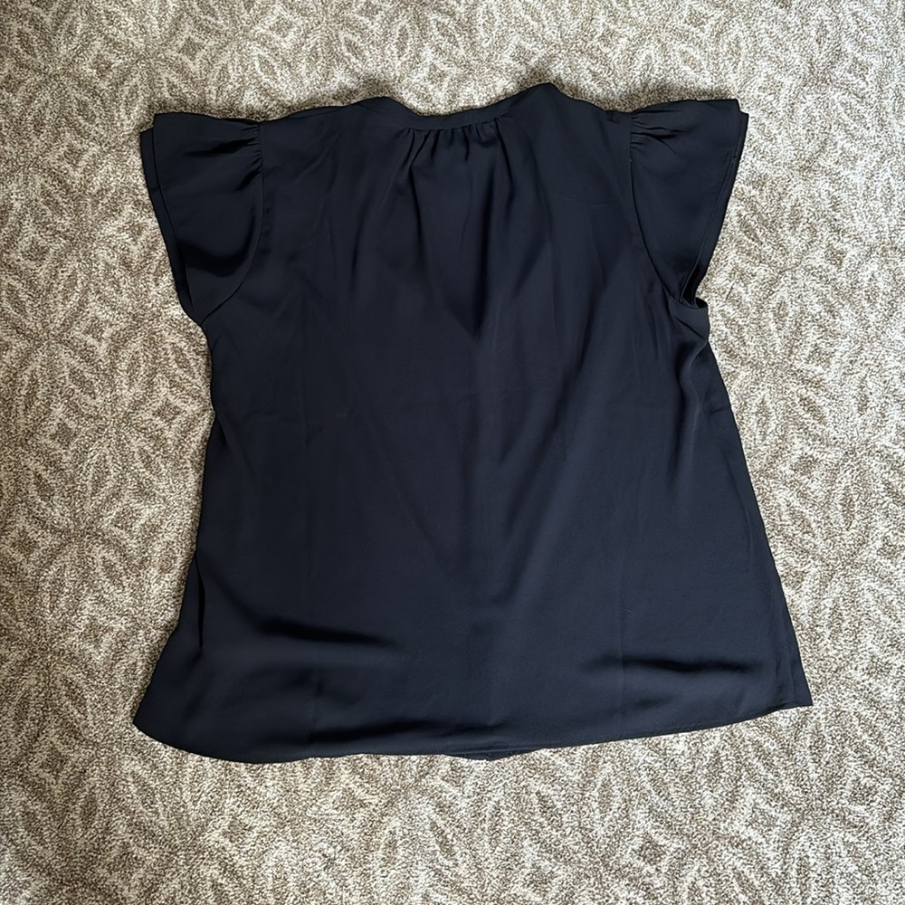 J. Crew Ruffle Short Sleeve Button front Shell - Picture 4 of 4